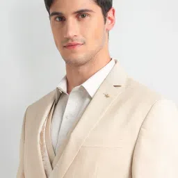 Arrow Beige Regular Fit Three Piece Suit image 4