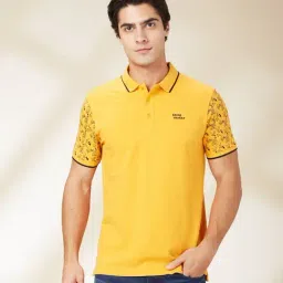 Being Human Orange Regular Fit Printed Polo T-Shirt-picture-20