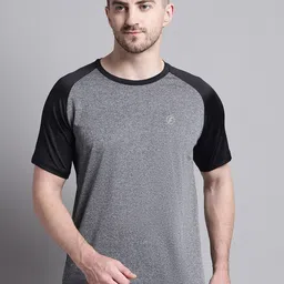 Friskers Men Black & Grey Slim Fit T-shirt-image-44
