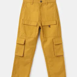 United Colors of Benetton Kids Yellow Cotton Regular Fit Trousers-picture-39