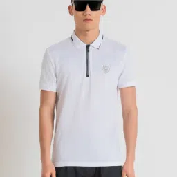 Antony Morato White Slim Fit Polo T-Shirt-image-90