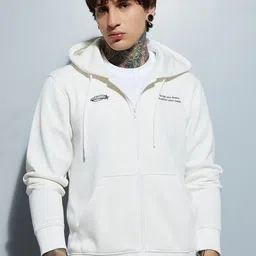 max Men Typography Printed Hooded Front-Open Sweatshirt-image-5