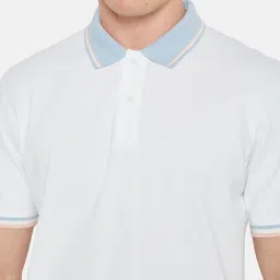 Octave White Regular Fit Polo T-Shirt image 4