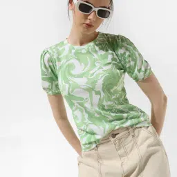 Only Green & White Printed T-Shirt-picture-29