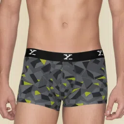 XYXX Prism Grey & Boxy Grey Slim Fit Printed Trunks - Pack Of 2 image 4