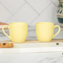 Living Roots Yellow Ceramic Mug - Set Of 4 (110 ml)-picture-28