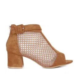 London Rag Women's Tan Peeptoe Boots-image-88
