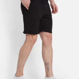 Octave Black Cotton Regular Fit Shorts image 4
