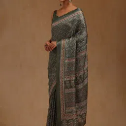 Soch Green Art Silk Ethnic Motifs Saree With Unstitched Blouse Piece image 3