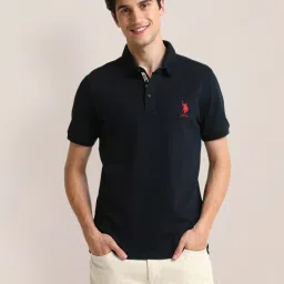 U.S. Polo Assn. Black Cotton Slim Fit Polo T-Shirt image 4
