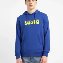 Levi's Blue Cotton Regular Fit Logo Printed Hooded Sweatshirt-picture-15