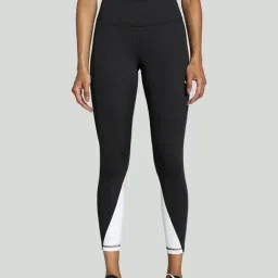 Puma Black & White Color-Block Sports Tights-picture-41