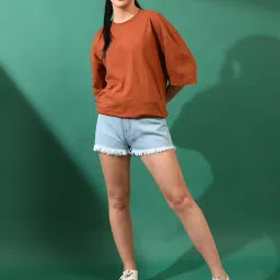 Tales & Stories Light Blue Regular Fit Shorts image 4