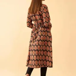 Taneira Black Cotton Printed A Line Kurta image 2