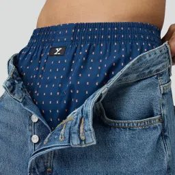XYXX Blocks Blue Cotton Relaxed Fit Printed Boxers image 4