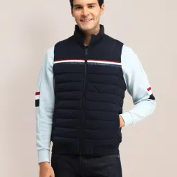u.s. polo assn. U.S.Polo Association Blue Regular Fit Quilted Jacket image 4