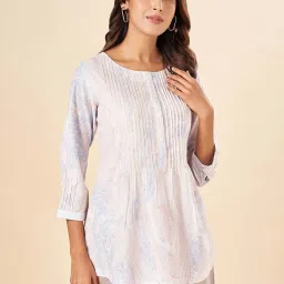 Akkriti by Pantaloons Lilac Printed A Line Short Kurti image 4