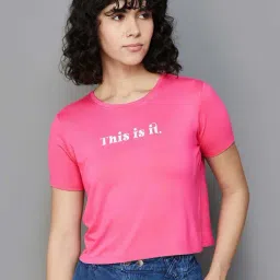 Ginger by Lifestyle Pink Printed T-Shirt-image-94