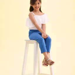 Go Colors! Kids Light Jean Blue Cotton Slim Fit Leggings image 4