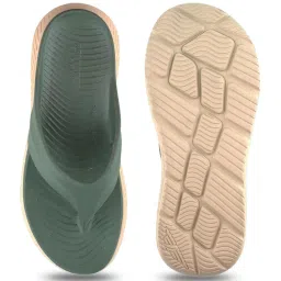 Red Tape Men's Olive Flip Flops image 4