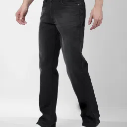 Numero Uno Black Regular Fit Faded Jeans image 4