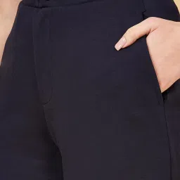 YU by Pantaloons Navy Cotton Flared Pants image 4