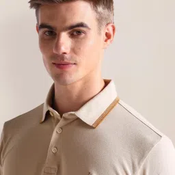 U.S. Polo Assn. Beige Cotton Slim Fit Polo T-Shirt image 4
