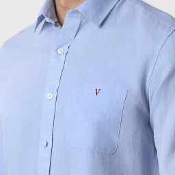 Van Heusen Blue Slim Fit Texture Shirt image 4