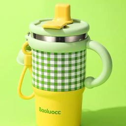 Little Surprise Box Yellow Stainless Steel Checkered Water Tumbler (550 ml)-picture-24