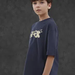 Rare Ones Boys Navy Cotton Graphic T-Shirt image 4
