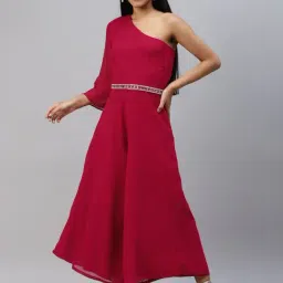 Poshak Hub Pink One-Shoulder Jumpsuit-picture-12