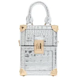Aldo Silver Textured Small Satchel Handbag-image-41