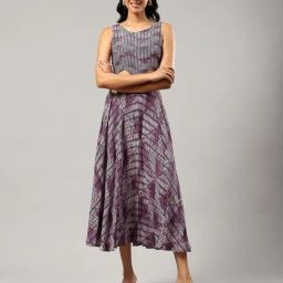 Label Ritu Kumar Purple Printed Midi Dress-picture-36