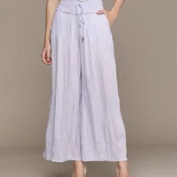 Label Ritu Kumar Lavender Cotton Blend Solid Wide Leg Pant-picture-43