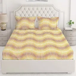 Layers Firenze Multicolor Cotton 140 TC Double Size Bed Sheet with Pillow Cover-image-82