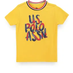 U.S. Polo Assn. Kids Yellow Printed T-Shirt-image-81