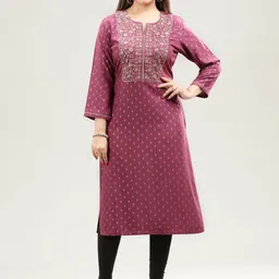 COTTON CULTURE Women Floral Embroidered Kurta-picture-30