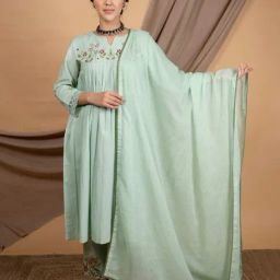 Priya Chaudhary Green Nargis Hand Embroidered Cotton Kurta-picture-13