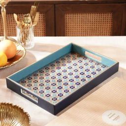 Pure Home and Living Blue & Teal Mdf Dual Tone Printed Large Tray-picture-32