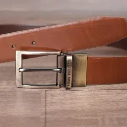 Louis Philippe Brown & Tan Leather Reversible Belt for Men-picture-29