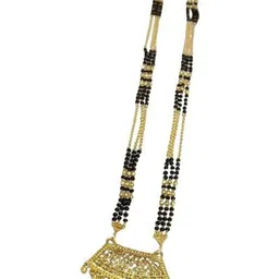 SAJSHRUNGAR JEWELLERY Stone-Studded & Beaded Mangalsutra image 1