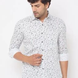 Duke White Slim fit Printed Shirt-picture-0