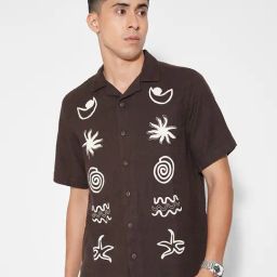 People By Pantaloons Brown Relaxed Fit Printed Shirt-picture-10