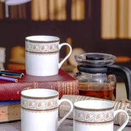 Sonaki White Bone china Tea & Coffee Mug - Set of 6-picture-39