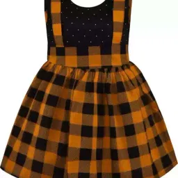 Wish Karo Kids Yellow Checks Frock-image-14