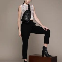 Label Ritu Kumar Black Solid Straight Pant-picture-11