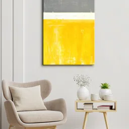 999Store Yellow & Grey Abstract Canvas Framed Painting Wall Art-picture-21
