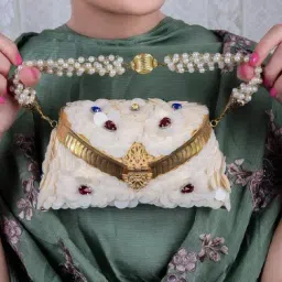 Odette White Embellished Clutch-image-52