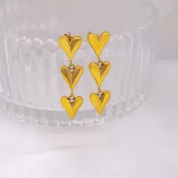 Perfectly Average Triple Heart Drop Earrings-picture-34