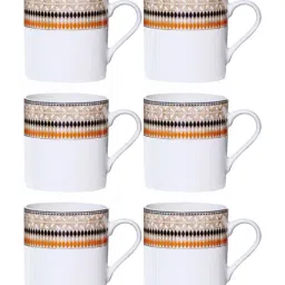 Sonaki White Bone china Tea & Coffee Mug - Set of 6 image 3